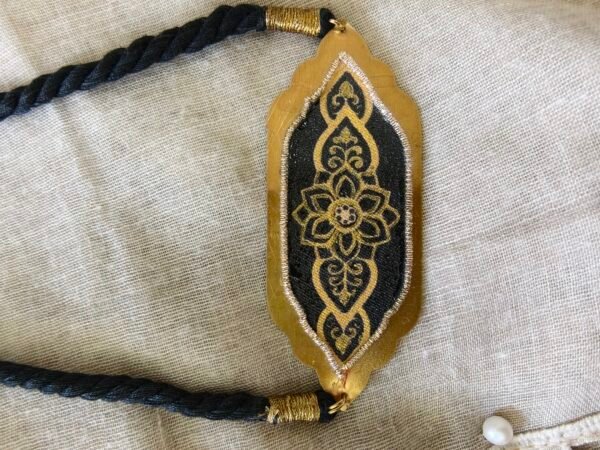 Black and Gold Choker with Gold Artwork