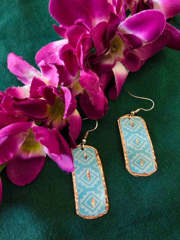 Copper and Turquoise Dangler Earrings