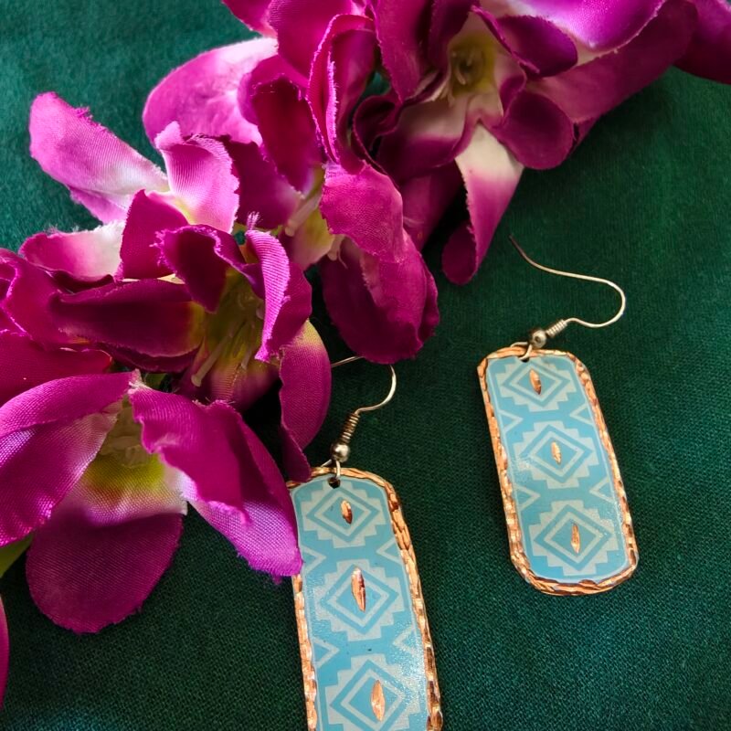 Copper and Turquoise Dangler Earrings