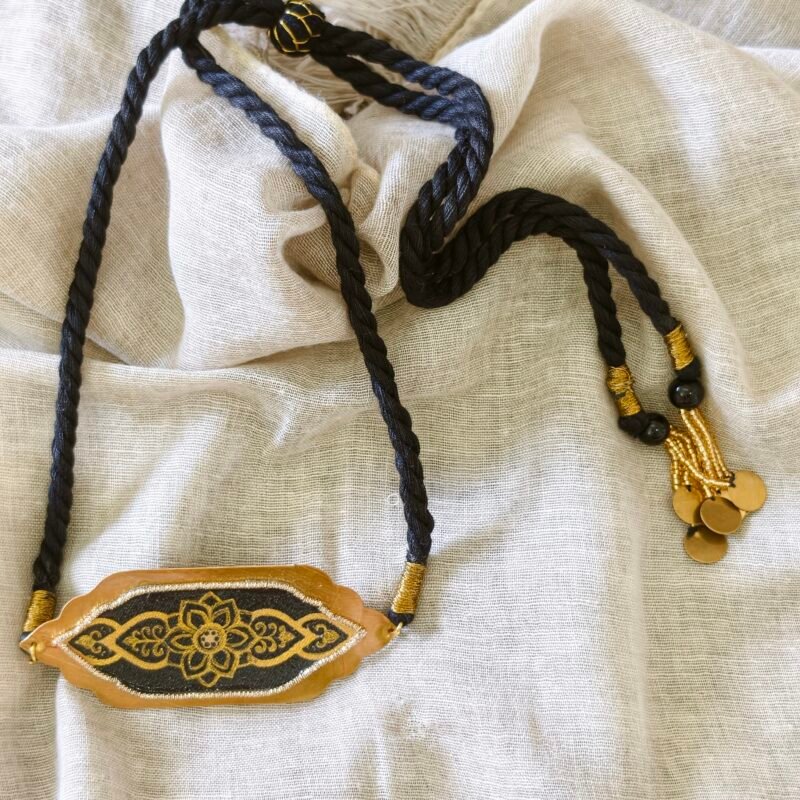 Black and Gold Choker with Gold Artwork