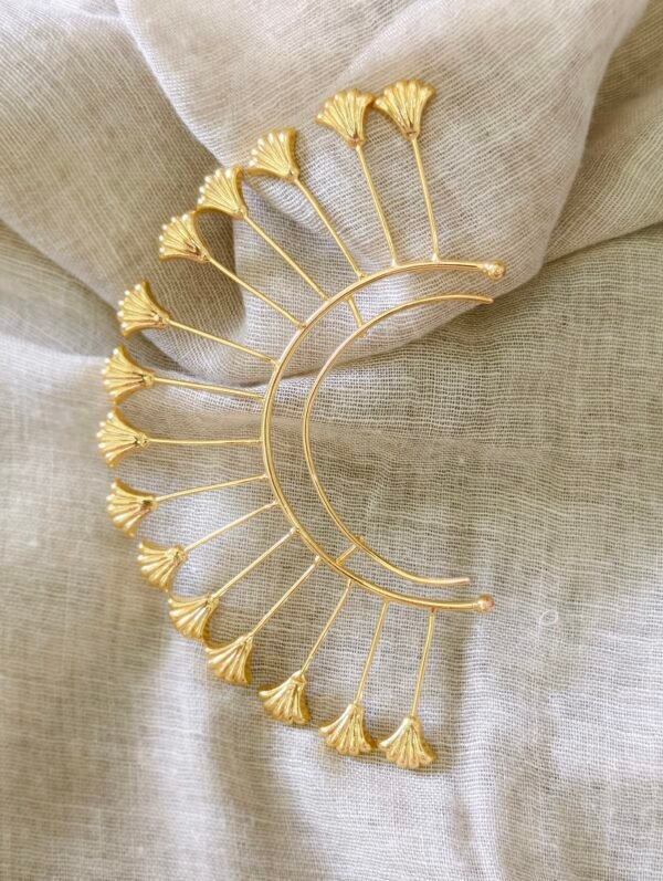 Golden Metal Floral Ear Cuff (Single Ear)