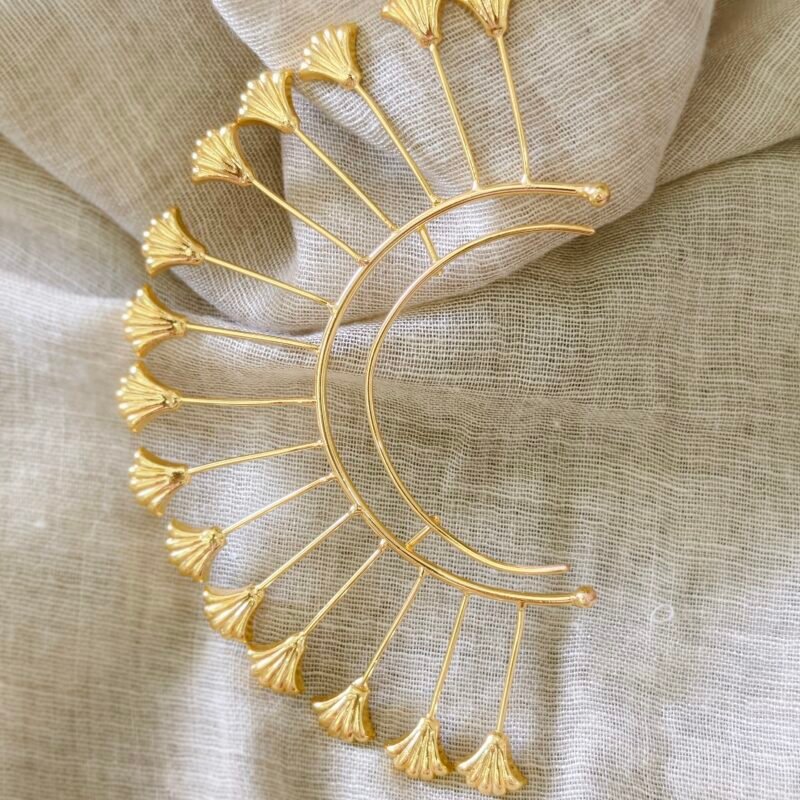 Golden Metal Floral Ear Cuff (Single Ear)