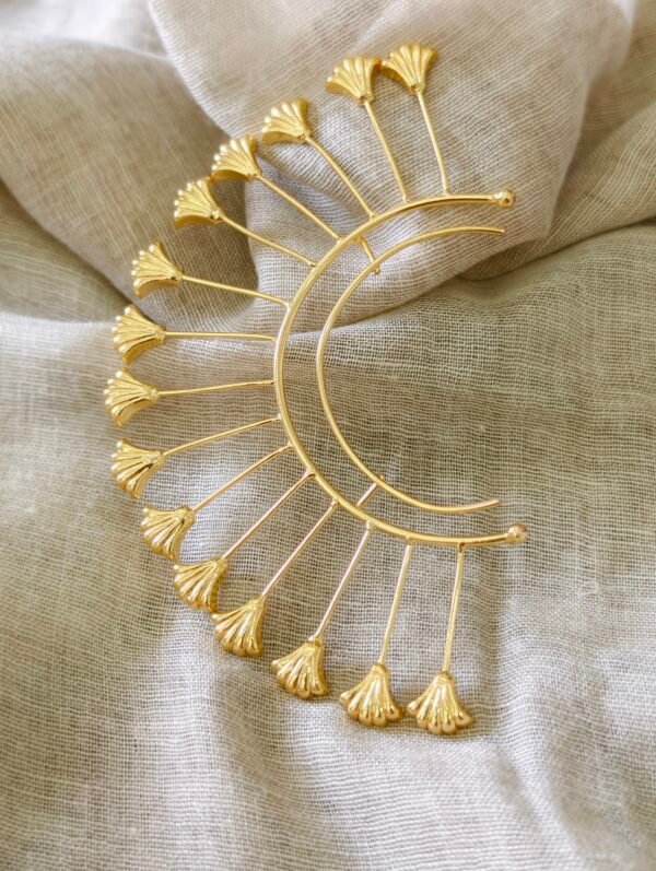 Golden Metal Floral Ear Cuff (Single Ear)