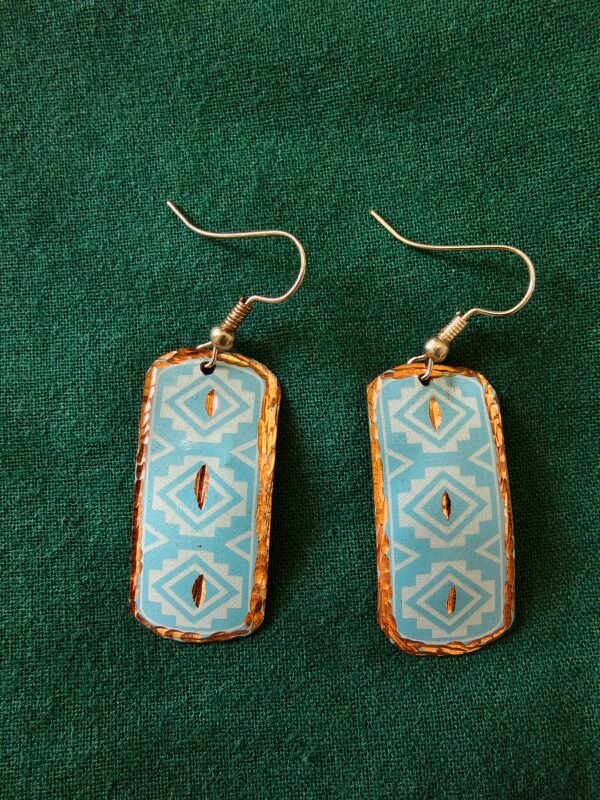 Copper and Turquoise Dangler Earrings